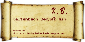 Kaltenbach Benjámin névjegykártya