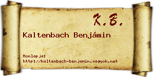Kaltenbach Benjámin névjegykártya
